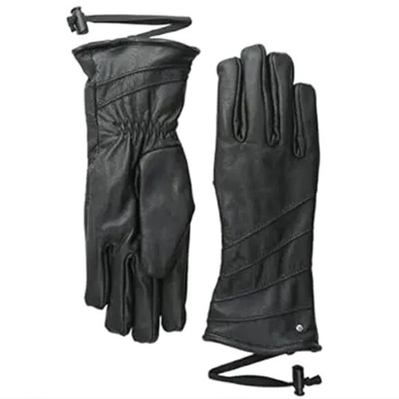 Celtek Domo Leather Gloves Womens Large Black Faux Fur Lined Driving Winter New - Picture 1 of 8